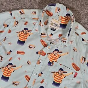 RSVLTS Shirt Mens Large Blue The Sandlot Great Hambino Hawaiian Baseball Movie